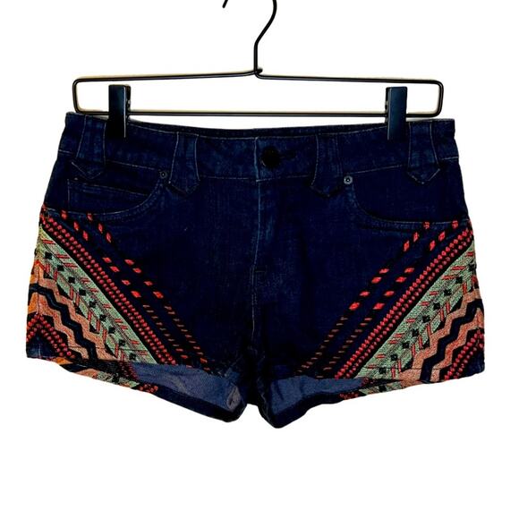 BDG Pants - BDG Multi-colored Embroidered Denim Shorts Size 27
